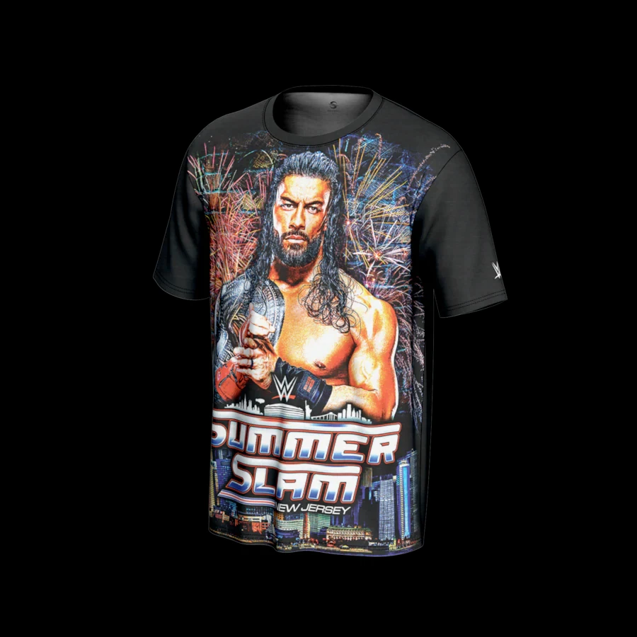 Men's Black Roman Reigns SummerSlam 2025 T-Shirt Classic Fashion Loose Sweat Absorbing Breathable Suitable For Outdoor Sports
Men's Black Roman Reigns SummerSlam 2025 T-Shirt Classic Fashion Loose Sweat Absorbing Breathable Suitable For Outdoor Sports
