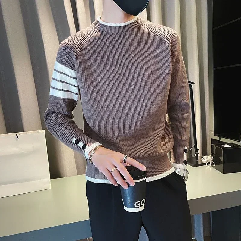 Turtleneck Solid Color Men's Clothing High Collar Knit Sweater Male No Hoodie Pullovers Plain Knitwears Korean 2024 Autumn Cheap
Turtleneck Solid Color Men's Clothing High Collar Knit Sweater Male No Hoodie Pullovers Plain Knitwears Korean 2024 Autumn Cheap