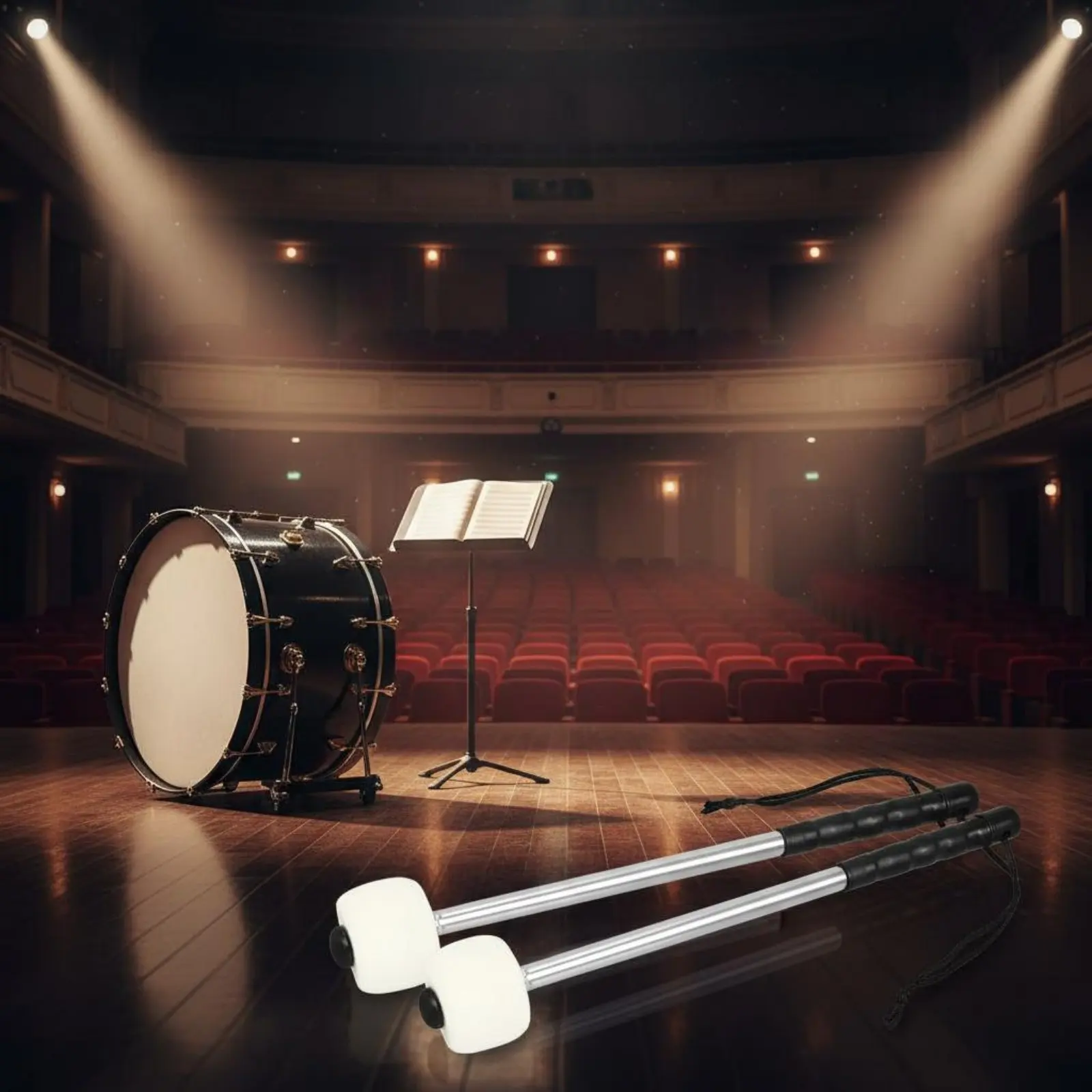 2 Pieces Bass Drum Mallet Wrist Straps Felt Head Drumstick Percussion Accessory Long-Lasting for Drummers, Orchestra
2 Pieces Bass Drum Mallet Wrist Straps Felt Head Drumstick Percussion Accessory Long-Lasting for Drummers, Orchestra