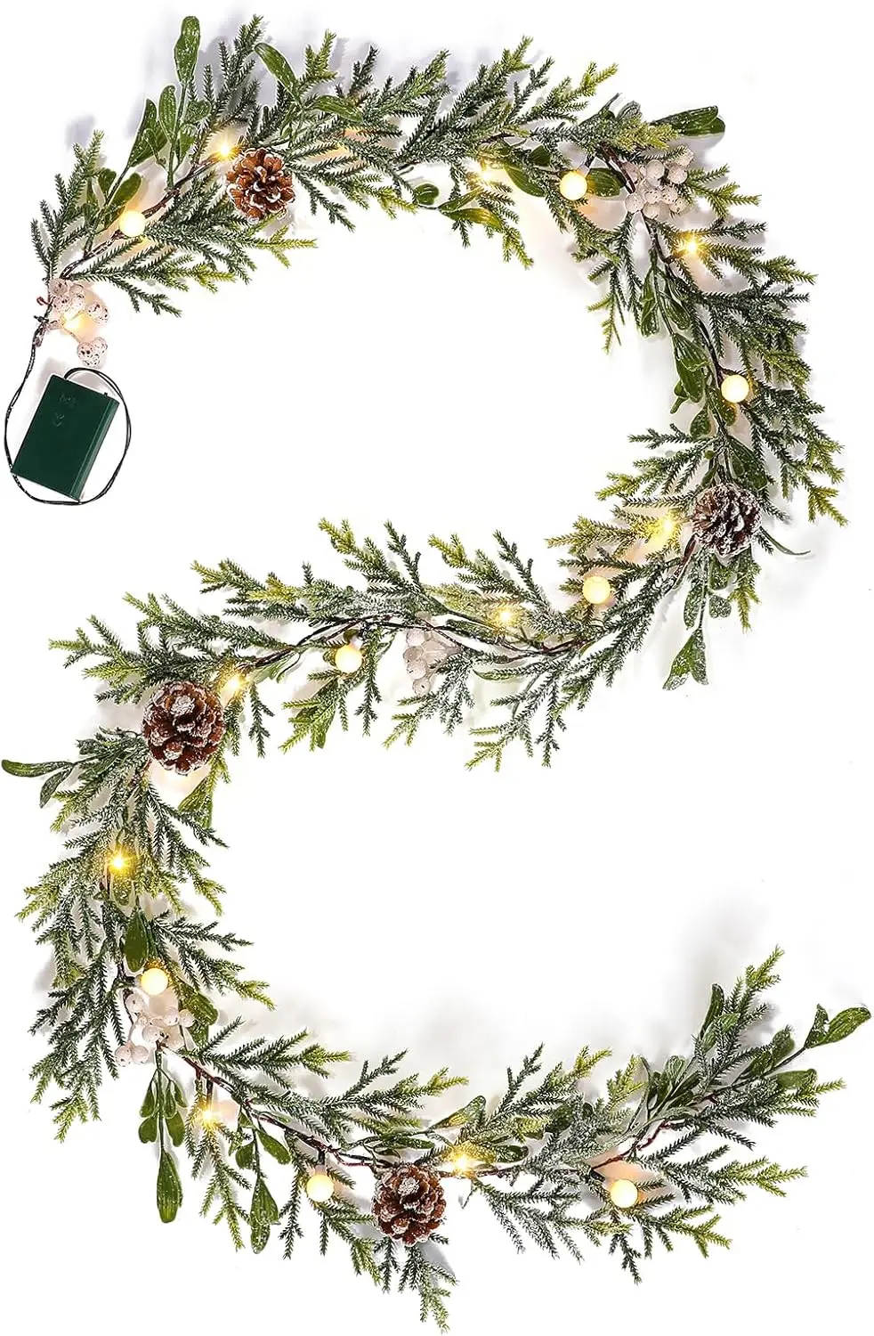 Рождественская гирлянда с предварительной подсветкой, 6 футов, на батарейках, с таймером, реалистичная кедровая сосна для уличных праздничных украшений
Рождественская гирлянда с предварительной подсветкой, 6 футов, на батарейках, с таймером, реалистичная кедровая сосна для уличных праздничных украшений