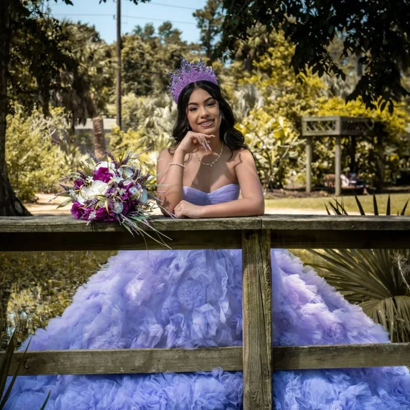 Светло-фиолетовое платье Quinceanera с открытыми плечами по индивидуальному заказу, кружевное платье с блестками и 3D цветком, кристаллами, тюлевое платье с рюшами, платья de 15, Quinceanera
Светло-фиолетовое платье Quinceanera с открытыми плечами по индивидуальному заказу, кружевное платье с блестками и 3D цветком, кристаллами, тюлевое платье с рюшами, платья de 15, Quinceanera