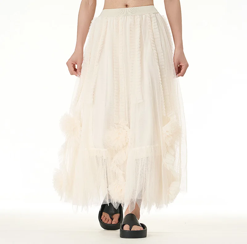 Women Mesh Skirt Evening Party Large Fluffy Hem with Elastic Waist Fashion Skirts Female 2024 Summer Clothing New
Women Mesh Skirt Evening Party Large Fluffy Hem with Elastic Waist Fashion Skirts Female 2024 Summer Clothing New
