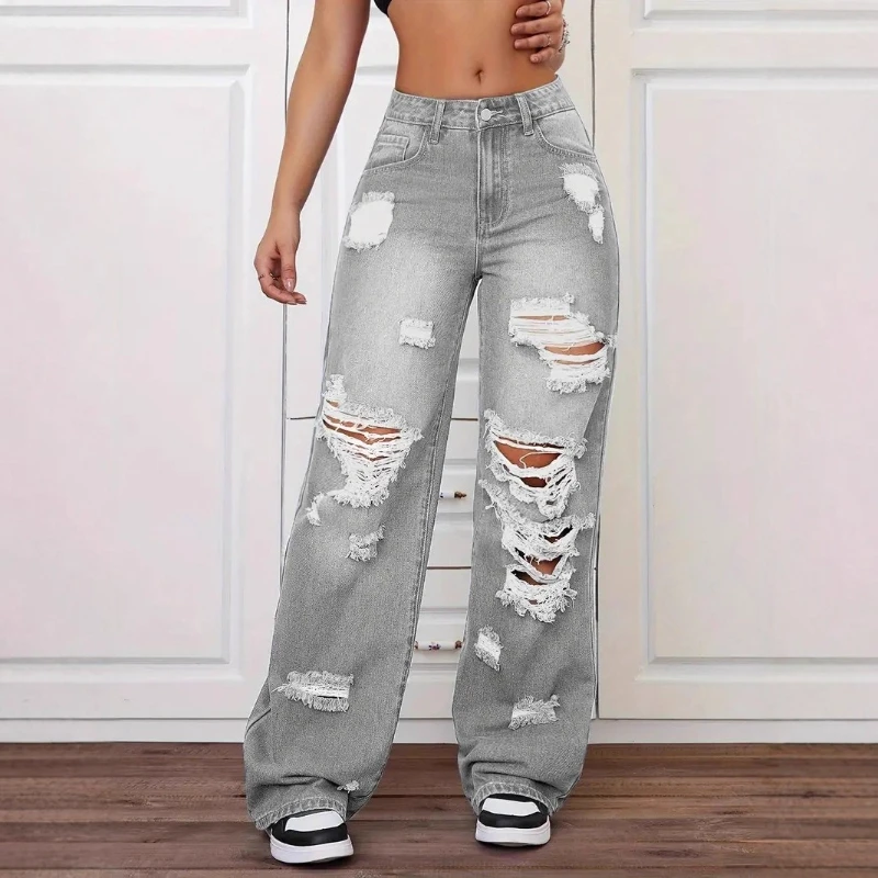 2026 New European and American Trendy Jeans - Women's Distressed Ripped Washed Straight Leg Slim Fit Long Pants
2026 New European and American Trendy Jeans - Women's Distressed Ripped Washed Straight Leg Slim Fit Long Pants