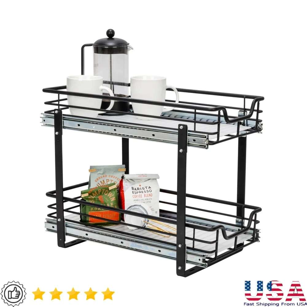 Multipurpose Steel Pull-Out Storage Organizer with Dual-Sliding Drawers Removable Liners Under Cabinet 2-Tier Kitchen Pantry
Multipurpose Steel Pull-Out Storage Organizer with Dual-Sliding Drawers Removable Liners Under Cabinet 2-Tier Kitchen Pantry