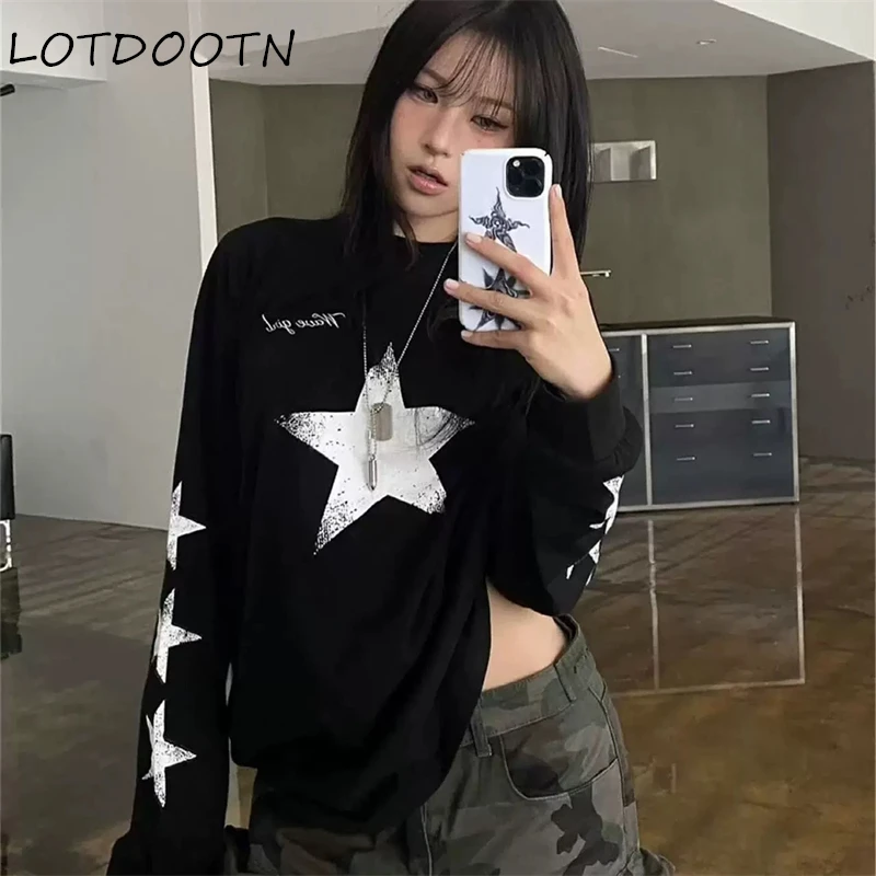 LOTDOOTN 100% хлопок, корейские футболки с длинными рукавами и графическим принтом Y2k, осенние топы в стиле Харадзюку, корейские свободные забавные футболки для женщин
LOTDOOTN 100% хлопок, корейские футболки с длинными рукавами и графическим принтом Y2k, осенние топы в стиле Харадзюку, корейские свободные забавные футболки для женщин