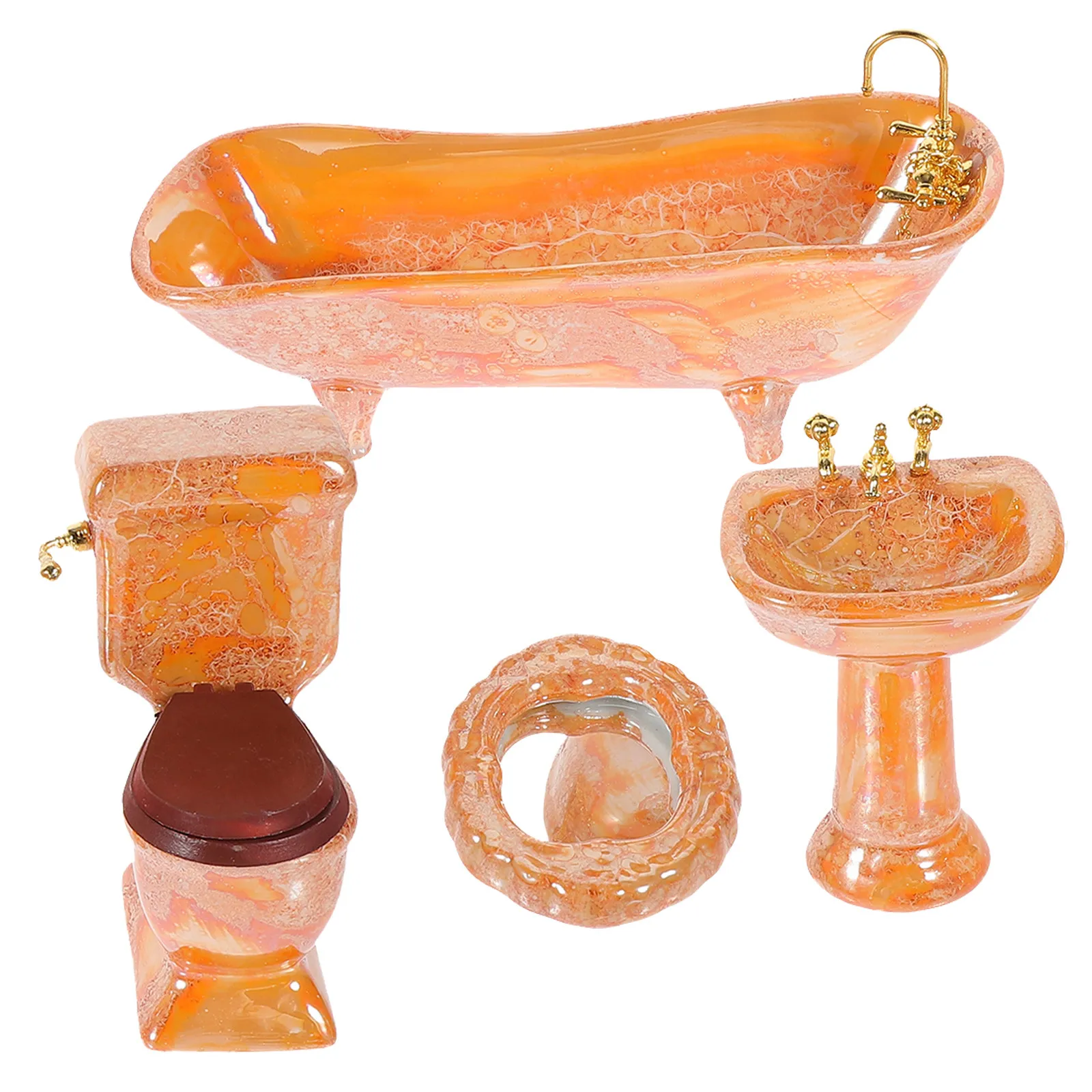 1Set Miniature Bathroom Furniture Set Exquisite Ceramic Small Bathtub Toilet Wash Basin Mirror for Dollhouse Decoration Mini
1Set Miniature Bathroom Furniture Set Exquisite Ceramic Small Bathtub Toilet Wash Basin Mirror for Dollhouse Decoration Mini