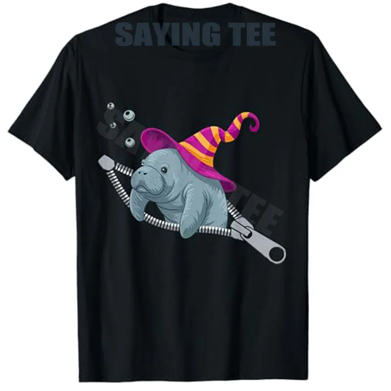 Manatee Emerging From A Zipper Manatee Halloween Women T-Shirt Fashion Witch Hat Animals Costume Novelty Gift Y2k Graphic Tees
Manatee Emerging From A Zipper Manatee Halloween Women T-Shirt Fashion Witch Hat Animals Costume Novelty Gift Y2k Graphic Tees