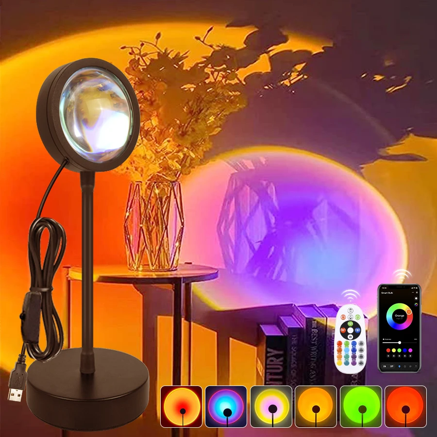 USB LED Sunset Lamp Tuya Smart LED Night Light Smart Life APP Remote Projection For Bedroom Background Decor RGB Atmosphere Lamp
USB LED Sunset Lamp Tuya Smart LED Night Light Smart Life APP Remote Projection For Bedroom Background Decor RGB Atmosphere Lamp