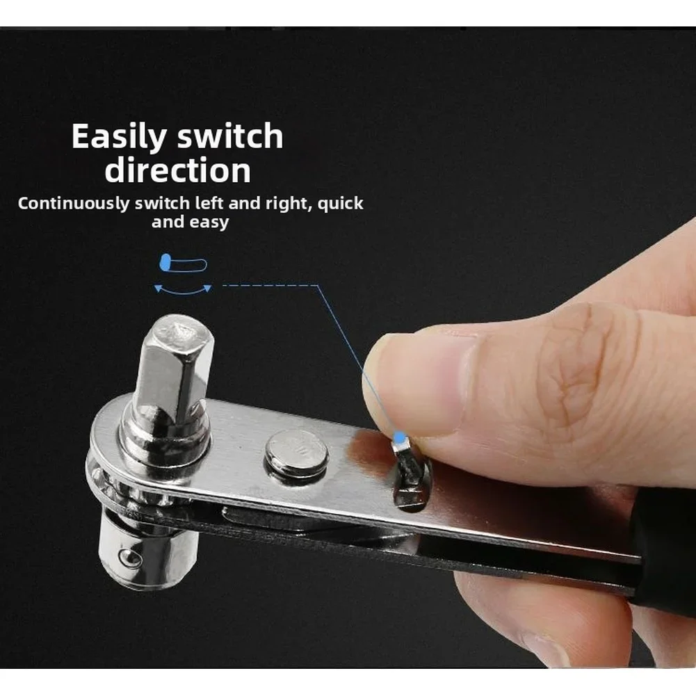 Compact 1/4 Inch Quick Ratchet Wrench With Adjustable Socket Screwdriver Handle For Socket And Screwdriver Bits
Compact 1/4 Inch Quick Ratchet Wrench With Adjustable Socket Screwdriver Handle For Socket And Screwdriver Bits