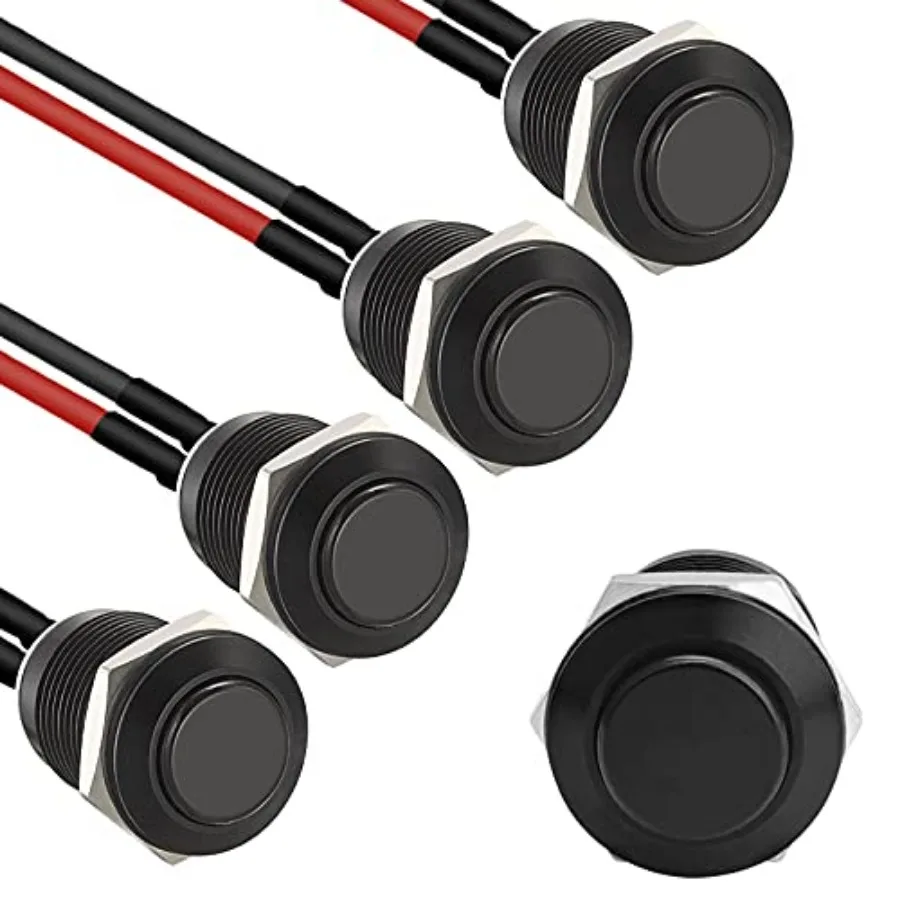 5pcs Momentary Push Button Switch with pre-Wiring, IP65 Waterproof Push Button Switch, Aluminum Alloy 1 Normally Open Without L
5pcs Momentary Push Button Switch with pre-Wiring, IP65 Waterproof Push Button Switch, Aluminum Alloy 1 Normally Open Without L