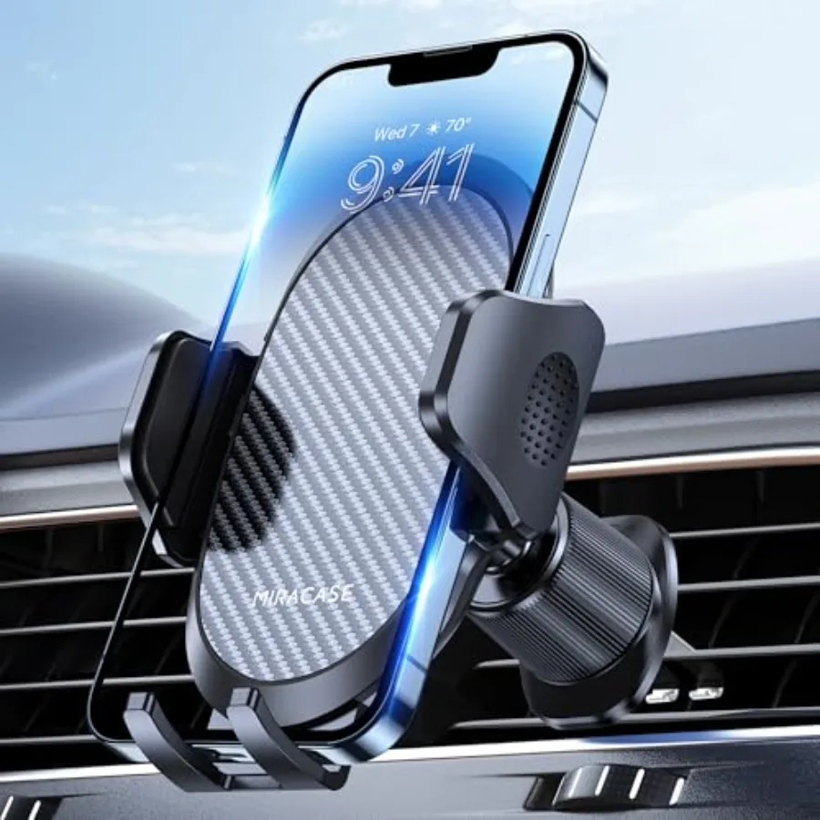 Car phone holder with metal hook clip, air vent mount for Garmin GPS, iPhone, Android smartphones, dark black finish, durable a
Car phone holder with metal hook clip, air vent mount for Garmin GPS, iPhone, Android smartphones, dark black finish, durable a