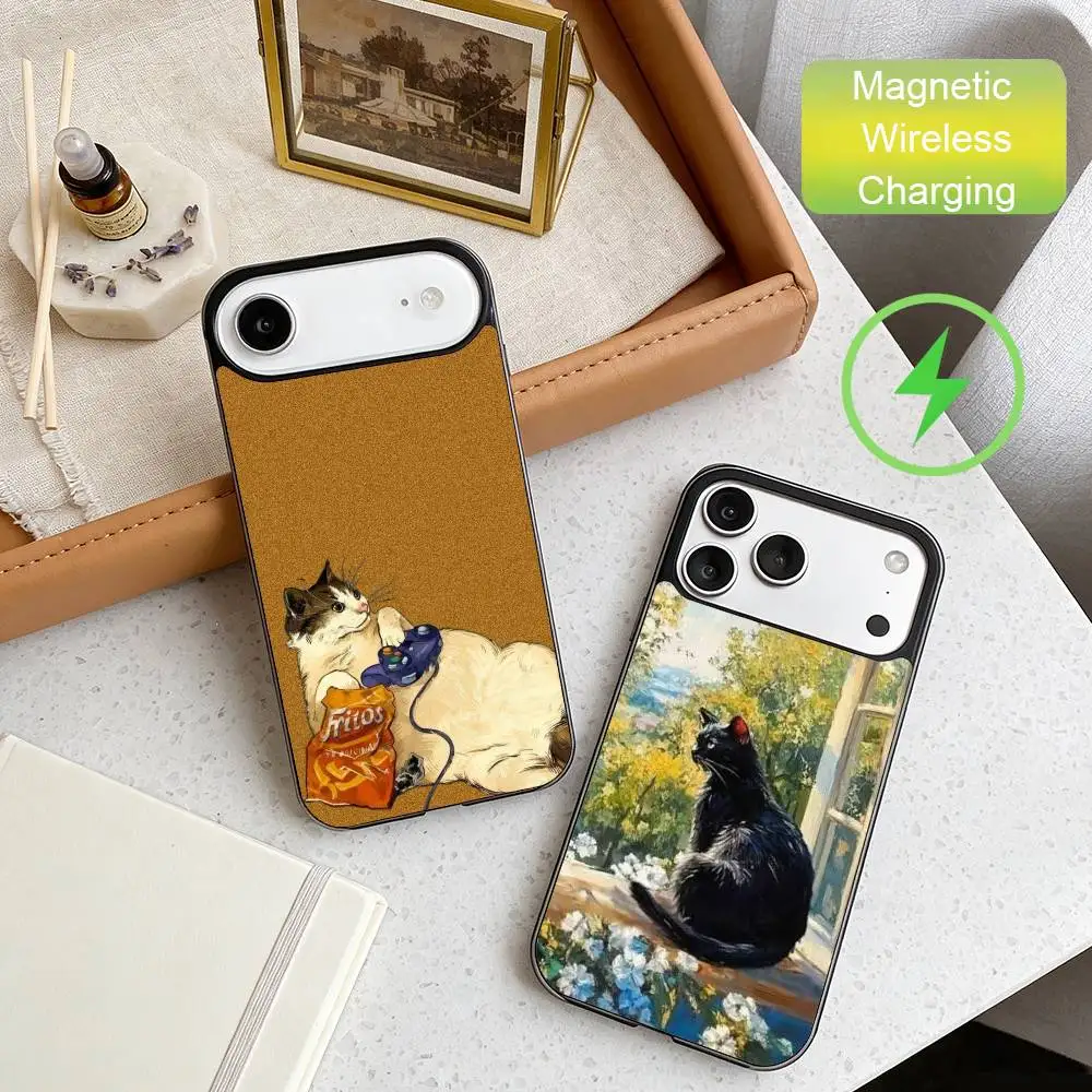 Art Oil Painting Cat Phone Case For iPhone17,16,15,14,13,12,11 Max Black Wireless Charging Protecitve Cover
Art Oil Painting Cat Phone Case For iPhone17,16,15,14,13,12,11 Max Black Wireless Charging Protecitve Cover