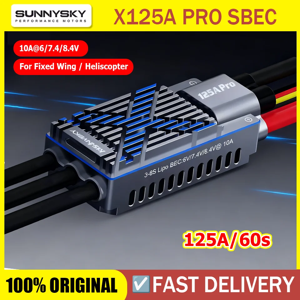 SUNNYSKY X125A PRO SBEC Speed Controller 3-8S X125A ESC For RC 70-90E 3D P3A Fixed-Wing Aircraft/420-550 Series Helicopter/Drone
SUNNYSKY X125A PRO SBEC Speed Controller 3-8S X125A ESC For RC 70-90E 3D P3A Fixed-Wing Aircraft/420-550 Series Helicopter/Drone