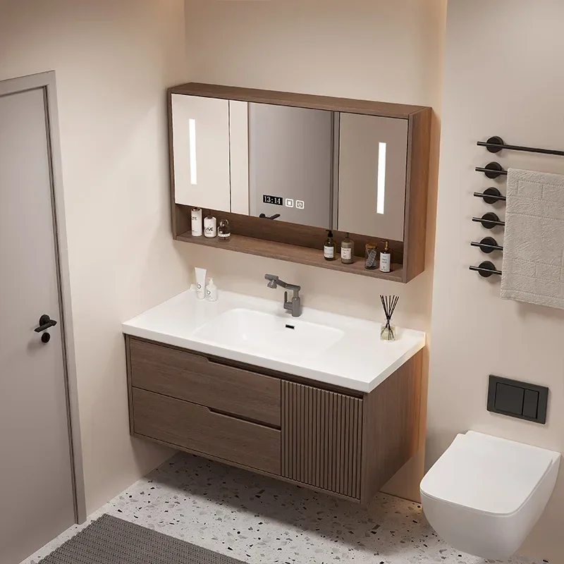 Oak Minimalist Modern Intelligent Bathroom Cabinet Mirror Combination Baking Paint Solid Wood New Chinese Style Bathroom
Oak Minimalist Modern Intelligent Bathroom Cabinet Mirror Combination Baking Paint Solid Wood New Chinese Style Bathroom