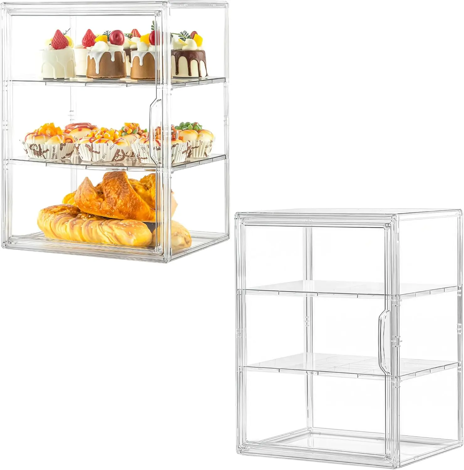 Large Clear Bread Storage Box with Magnetic Door, Adjustable 3 Layers for Kitchen Countertop Display
Large Clear Bread Storage Box with Magnetic Door, Adjustable 3 Layers for Kitchen Countertop Display