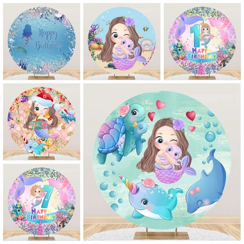 Princess Mermaid Photography Round Backdrop for Girls Birthday Party Poster Newborn Baby Shower Circle Background Photo Studio
Princess Mermaid Photography Round Backdrop for Girls Birthday Party Poster Newborn Baby Shower Circle Background Photo Studio