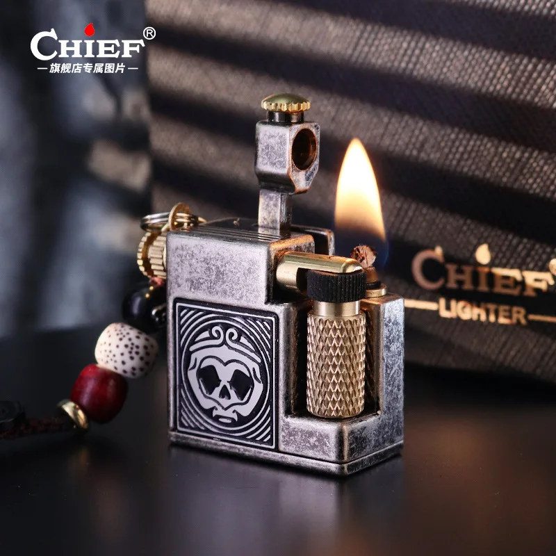 CHIEF новая мини-керосиновая зажигалка, креативная компактная портативная подвеска, подарок, песочное колесо, боковой шкив, прикуриватель, оптовая продажа
CHIEF новая мини-керосиновая зажигалка, креативная компактная портативная подвеска, подарок, песочное колесо, боковой шкив, прикуриватель, оптовая продажа