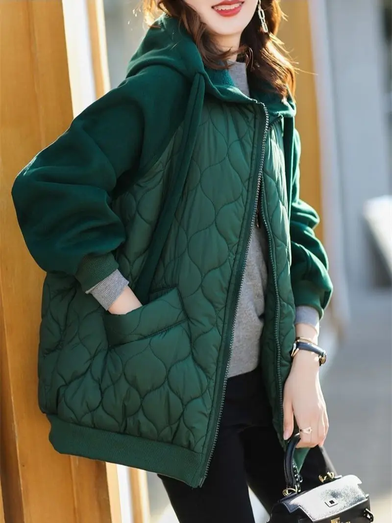 Large Size Coats For Women Autumn Winter Jacket 2024 Hooded Down Cotton Coat Jacket Loose Korean Warm Padded Parkas Outwear
Large Size Coats For Women Autumn Winter Jacket 2024 Hooded Down Cotton Coat Jacket Loose Korean Warm Padded Parkas Outwear