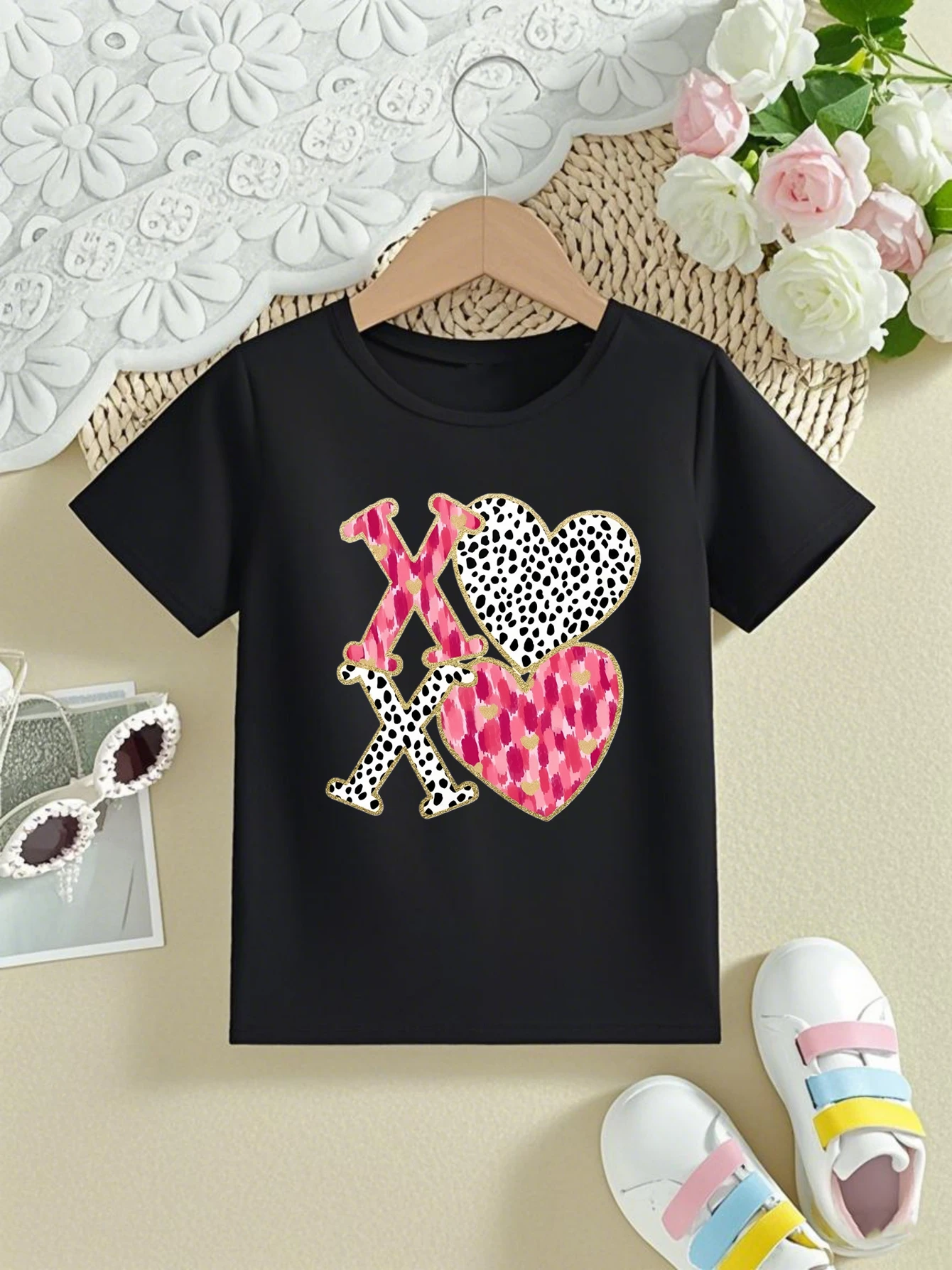 Valentine'S Day Gift T-Shirt Leopard Xoxo Hearts Printed T Shirt Girls Kawaii Kids Clothes Funny Summer Short Sleeve Shirt
Valentine'S Day Gift T-Shirt Leopard Xoxo Hearts Printed T Shirt Girls Kawaii Kids Clothes Funny Summer Short Sleeve Shirt