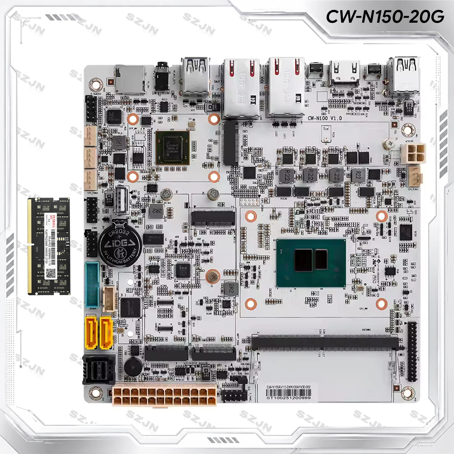 CWN150-20G NAS Motherboard Mini ITX Dual 10GbE Intel X550 6 SATA 3 M.2 NVMe DDR5 MAX 48GB Router Board For OPNsense pfSense
CWN150-20G NAS Motherboard Mini ITX Dual 10GbE Intel X550 6 SATA 3 M.2 NVMe DDR5 MAX 48GB Router Board For OPNsense pfSense