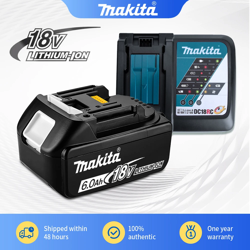 Genuine Makita 18V 6.0Ah Lithium Rechargeable Battery Replacement Batteries BL1860 BL1830 BL1850 BL1860B For MakitaTools Drill
Genuine Makita 18V 6.0Ah Lithium Rechargeable Battery Replacement Batteries BL1860 BL1830 BL1850 BL1860B For MakitaTools Drill