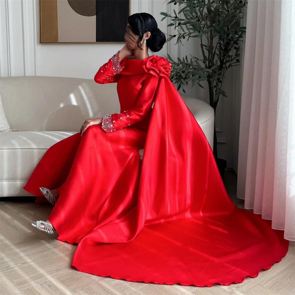 Customized Evening Dress Formal Saudi Arabia Jewel A-line Floor Length Skirts 3D Rose Flower Stole Bespoke Occasion Dresses Prom
Customized Evening Dress Formal Saudi Arabia Jewel A-line Floor Length Skirts 3D Rose Flower Stole Bespoke Occasion Dresses Prom