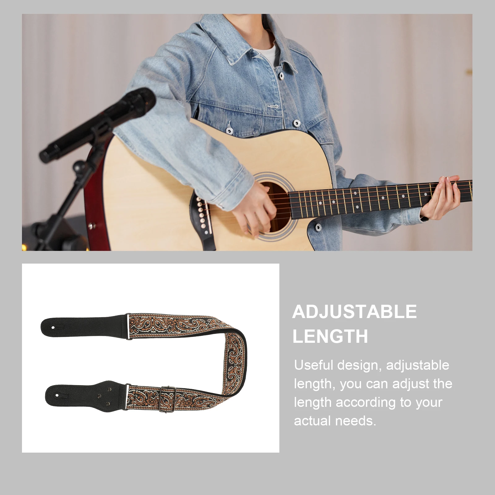 Guitar Strap Adjustable Embroidered Belt for Acoustic Electric Bass Guitars Picks Wide Comfort Accessories Men
Guitar Strap Adjustable Embroidered Belt for Acoustic Electric Bass Guitars Picks Wide Comfort Accessories Men