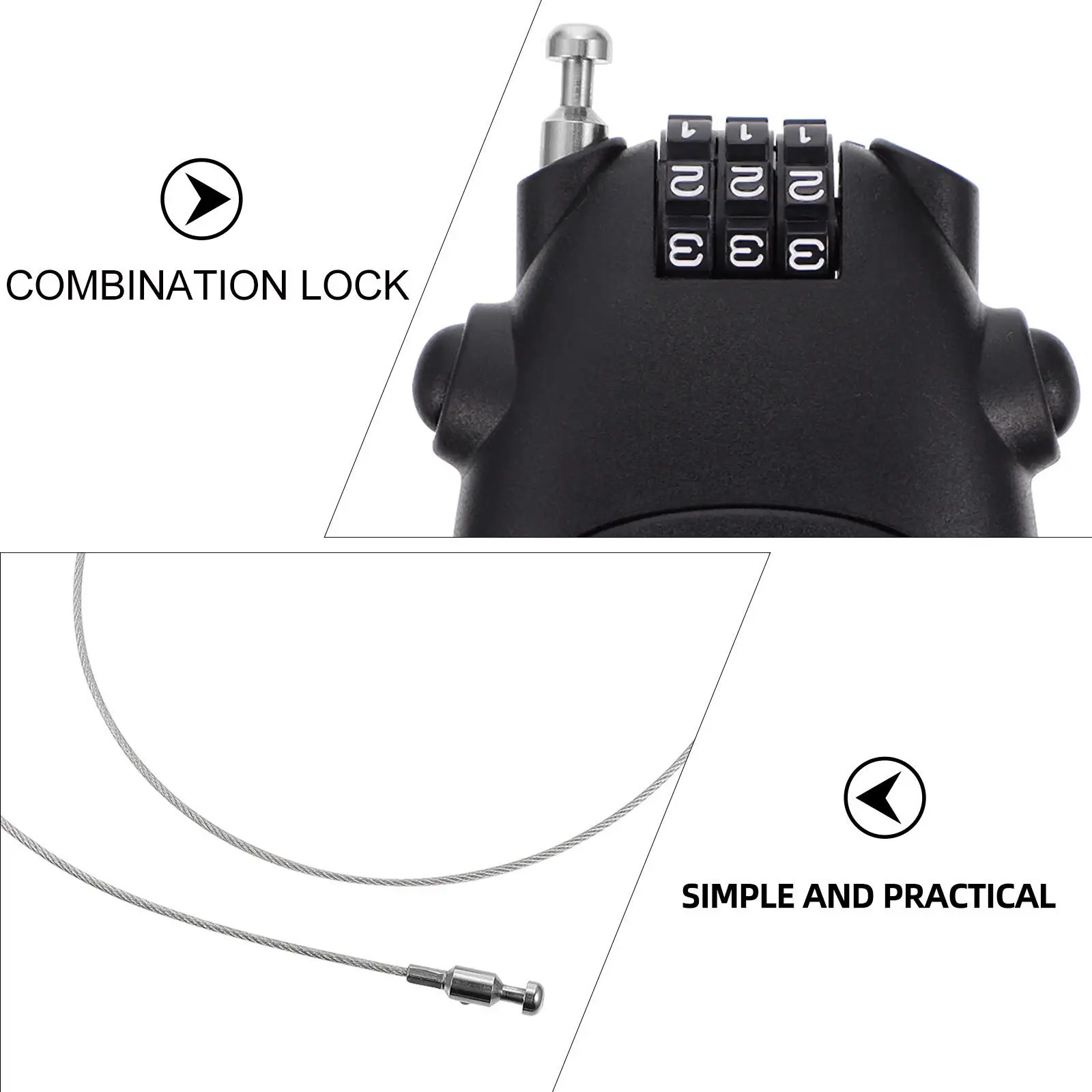 Portable Lightweight Steel Wire Lock Retractable Adjustable Extendable Cable Lock for Bike Stroller Flexible Compact
Portable Lightweight Steel Wire Lock Retractable Adjustable Extendable Cable Lock for Bike Stroller Flexible Compact