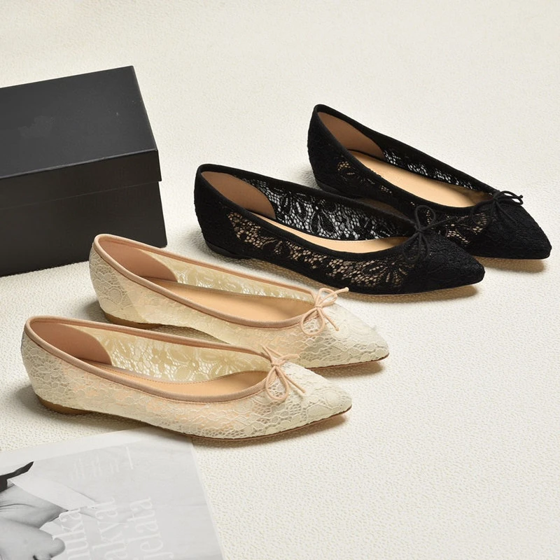 Dave&di Minimalist French Pointed Flat Ballet Shoes Lace Flats Shoes For Spring And Summer Comfortable Bow Fashion Loafer Shoes
Dave&di Minimalist French Pointed Flat Ballet Shoes Lace Flats Shoes For Spring And Summer Comfortable Bow Fashion Loafer Shoes