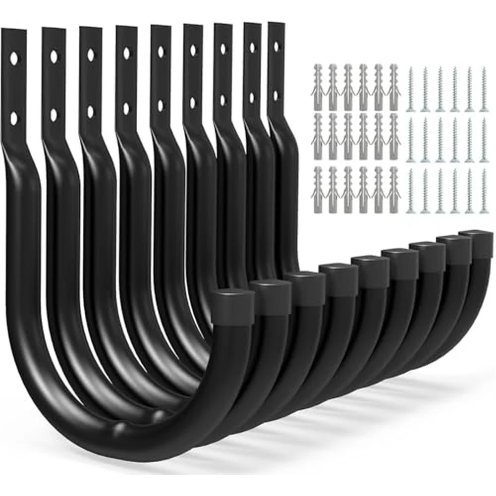 9-Piece Wall Mounted Iron Hook Set for Garage Workshop Garden Bikes Ladders Tools Garden Hoses with PVC Protection
9-Piece Wall Mounted Iron Hook Set for Garage Workshop Garden Bikes Ladders Tools Garden Hoses with PVC Protection