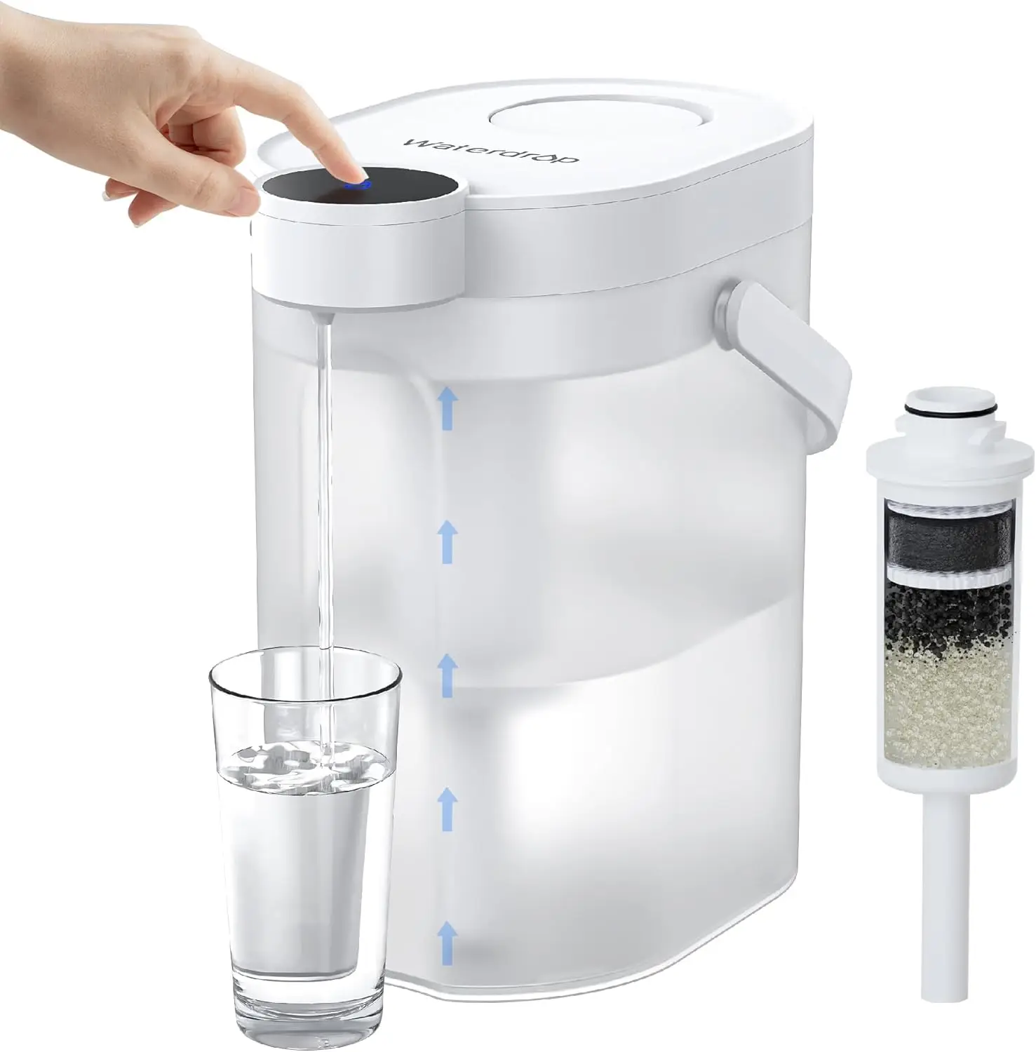 Electric Water Filter Pitcher, 17-Cup Instant Dispenser, Reduces Chlorine, Lead & Copper, Softens Water, White
Electric Water Filter Pitcher, 17-Cup Instant Dispenser, Reduces Chlorine, Lead & Copper, Softens Water, White