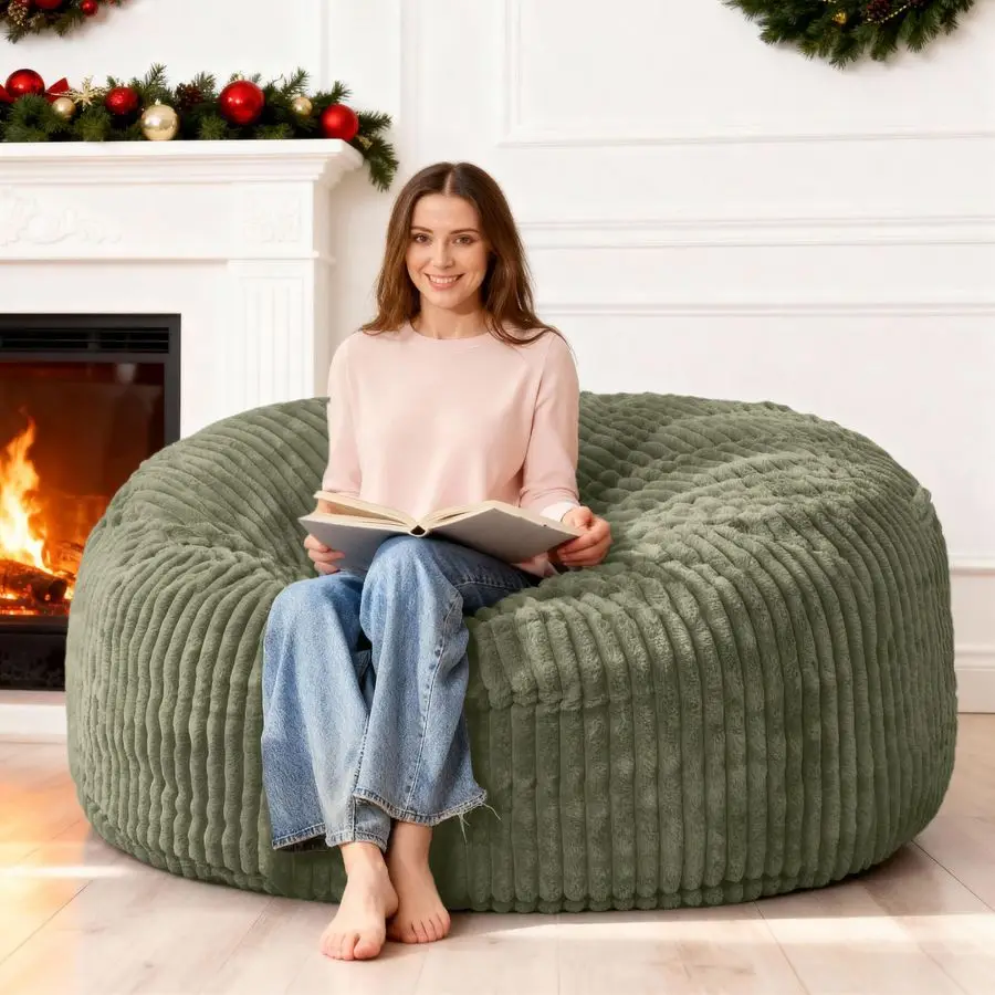 5FT Bean Bag Chair, 5 Large Bean Bag Chairs for Adults with Removable Stripe Plush Cover, Memory Foam Beanbag Chair for Living
5FT Bean Bag Chair, 5 Large Bean Bag Chairs for Adults with Removable Stripe Plush Cover, Memory Foam Beanbag Chair for Living