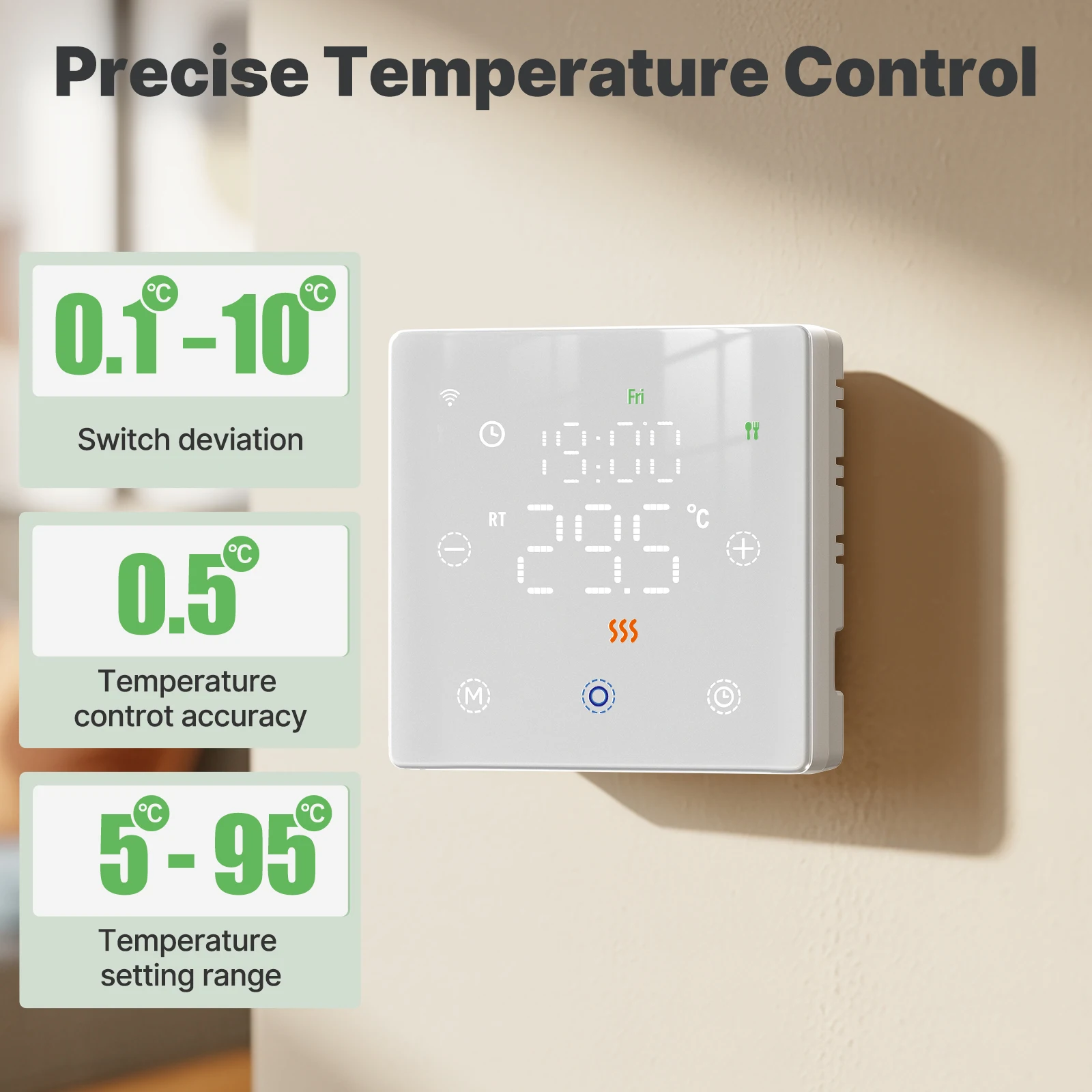 WiFi Smart Thermostat Switch Low-Power Thermostat Boiler Underfloor Heating Energy-Saving Thermostat Switch For Home Use
WiFi Smart Thermostat Switch Low-Power Thermostat Boiler Underfloor Heating Energy-Saving Thermostat Switch For Home Use