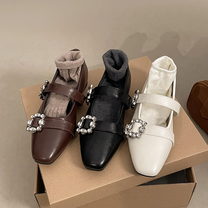 2026 New Spring Women Mary Jane Shoes Elegant Rhinestone Belt Buckle Shoes Laides Comfort Soft Sole Ballet Flats Leather Shoes
2026 New Spring Women Mary Jane Shoes Elegant Rhinestone Belt Buckle Shoes Laides Comfort Soft Sole Ballet Flats Leather Shoes