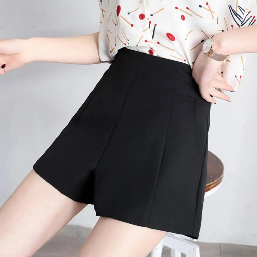 

Women Loose Fit Shorts Stylish Plus Size Women's High Waist A-line Shorts with Hidden Zipper Side Pockets for Commute Dating