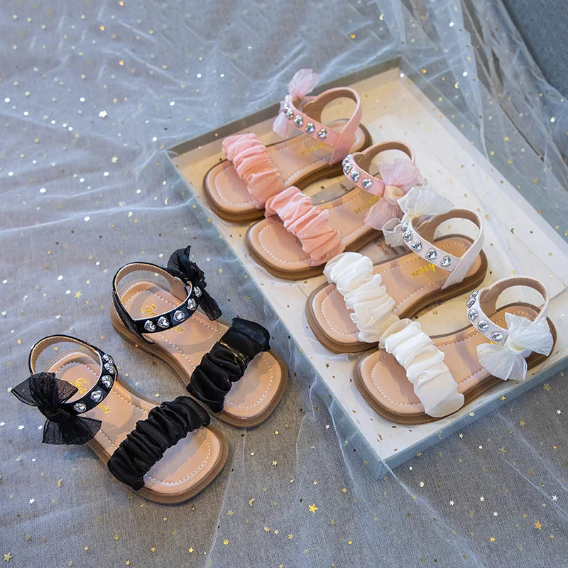 2023 Summer Girls Sandals Fashion Yarn Cute Bow Girls Princess Shoes Flat Heels Kids Student Sandals
2023 Summer Girls Sandals Fashion Yarn Cute Bow Girls Princess Shoes Flat Heels Kids Student Sandals