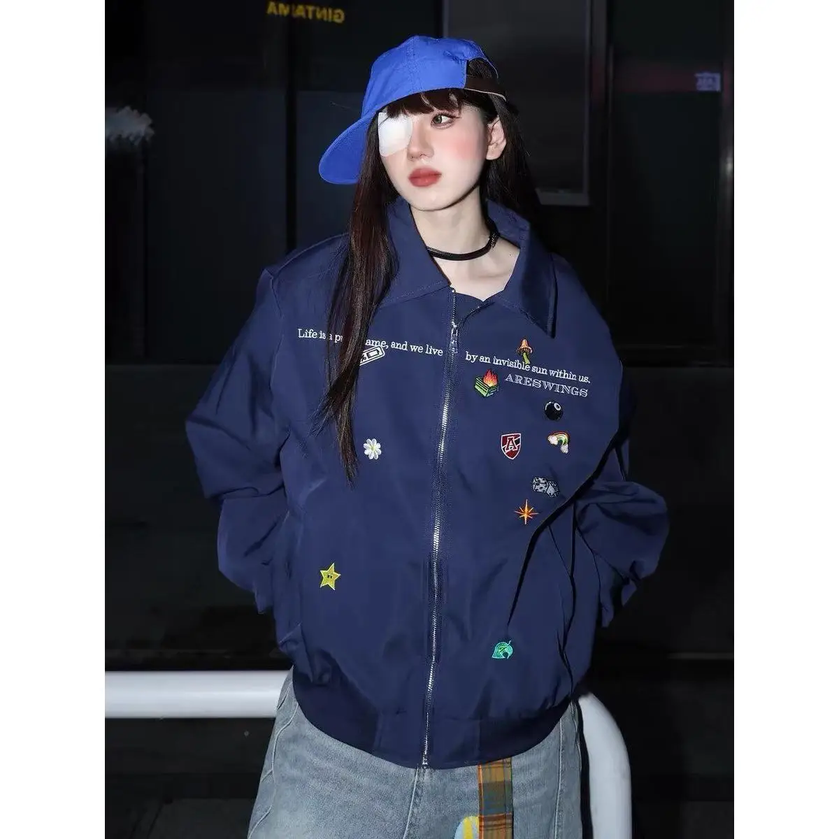 Spring Autumn Loose Fit Jaet Women's Trendy Street Sle Harajuku Korean Version Casual Coat Straight Hemline Long Sve
Spring Autumn Loose Fit Jaet Women's Trendy Street Sle Harajuku Korean Version Casual Coat Straight Hemline Long Sve