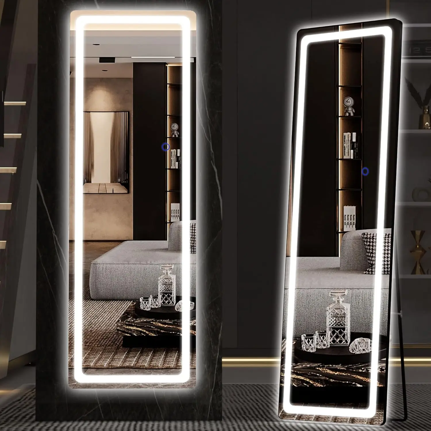 56" x 16" LED Floor Mirror, Full Body Dressing Standing Mirror, Hanging Mounted Mirror for Living Room Bedroom Cloakroom
56" x 16" LED Floor Mirror, Full Body Dressing Standing Mirror, Hanging Mounted Mirror for Living Room Bedroom Cloakroom
