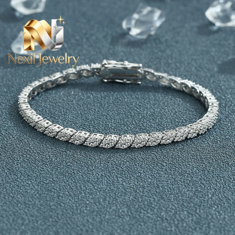 Nexil Jewelry Luxury Solid Platinum PT950 Women's Moissanite Diamond Prismatic Bracelet Full Diamond Simple Tennis Chain
Nexil Jewelry Luxury Solid Platinum PT950 Women's Moissanite Diamond Prismatic Bracelet Full Diamond Simple Tennis Chain