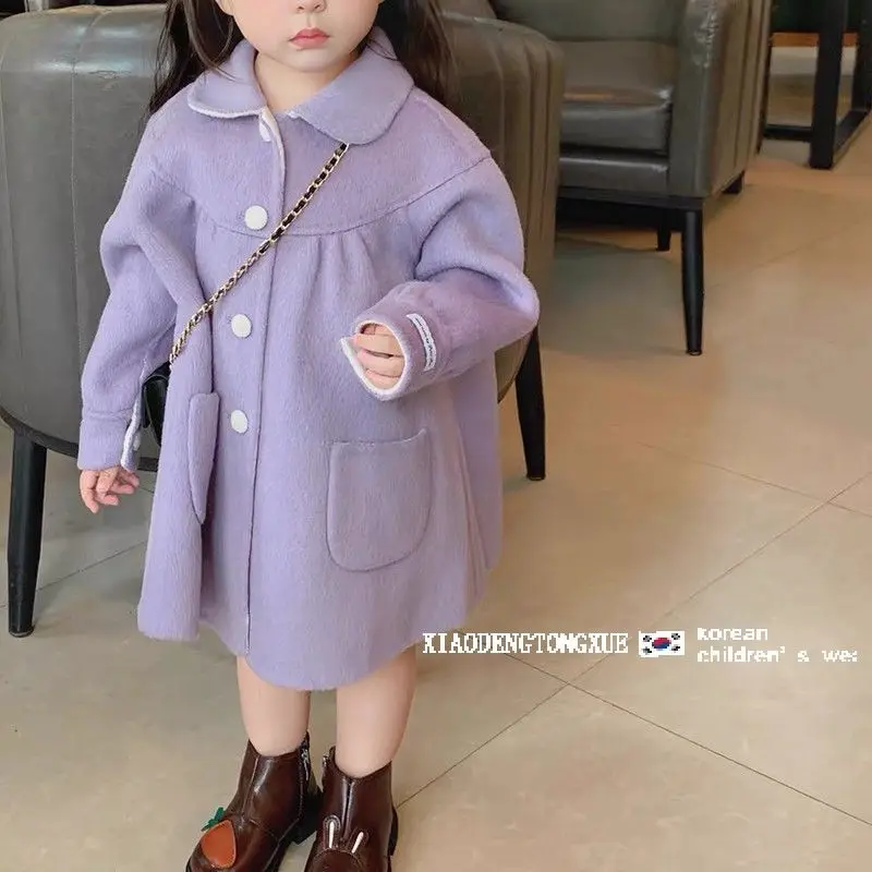 Girl Top 2023 New Autumn Winter Korean Fashion Style Mid Length Woolen Coat Baby Girl Solid Thick Lapel Jacket Children Clothes
Girl Top 2023 New Autumn Winter Korean Fashion Style Mid Length Woolen Coat Baby Girl Solid Thick Lapel Jacket Children Clothes