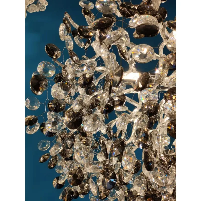 LED pendant lamp modern Light luxury Creative Crystal silver living room designer Luxury hotel villa lobby light
LED pendant lamp modern Light luxury Creative Crystal silver living room designer Luxury hotel villa lobby light
