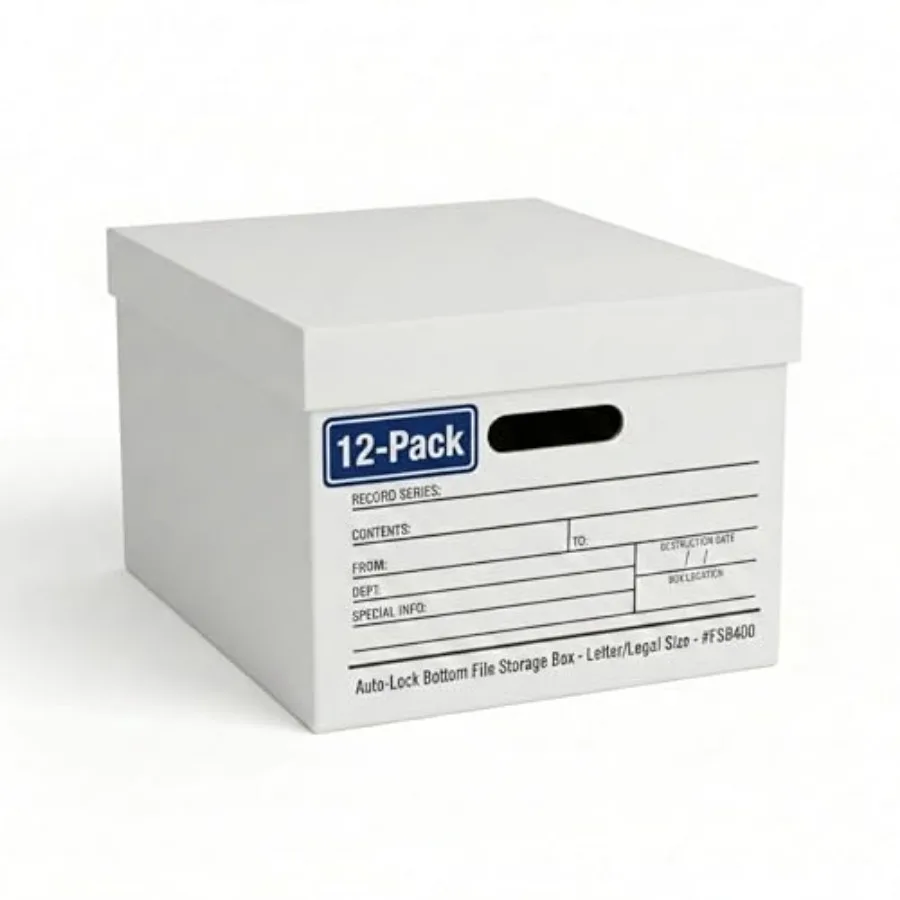 Boxes with Lids and Handles - File Storage Boxes for Office Supplies, Book Storage, Moving, and Packaging, Fits Letter and Lega
Boxes with Lids and Handles - File Storage Boxes for Office Supplies, Book Storage, Moving, and Packaging, Fits Letter and Lega