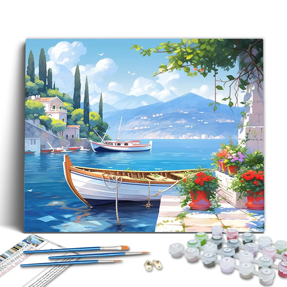 1pc frameless Paint By Numbers Landscape boat Crafts Supplies Adults Canvas Picture Paint Kit Drawing Paintings On Number Art Su
1pc frameless Paint By Numbers Landscape boat Crafts Supplies Adults Canvas Picture Paint Kit Drawing Paintings On Number Art Su