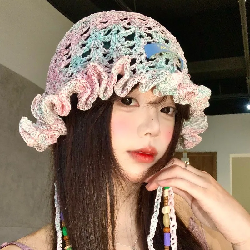 New Niche Hand-crocheted Colored Tassel Openwork Knitted Hat Women's Spring and Summer Vacation Fashion Pullover Cold Caps
New Niche Hand-crocheted Colored Tassel Openwork Knitted Hat Women's Spring and Summer Vacation Fashion Pullover Cold Caps