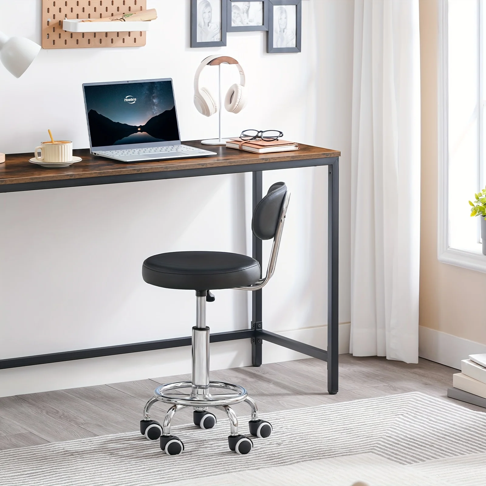 360° Rotating Drafting Chair, Height Adjustable Rolling Stool, Multi-Purpose Office Desk Chair, Rolling Swivel Salon Stool Black
360° Rotating Drafting Chair, Height Adjustable Rolling Stool, Multi-Purpose Office Desk Chair, Rolling Swivel Salon Stool Black