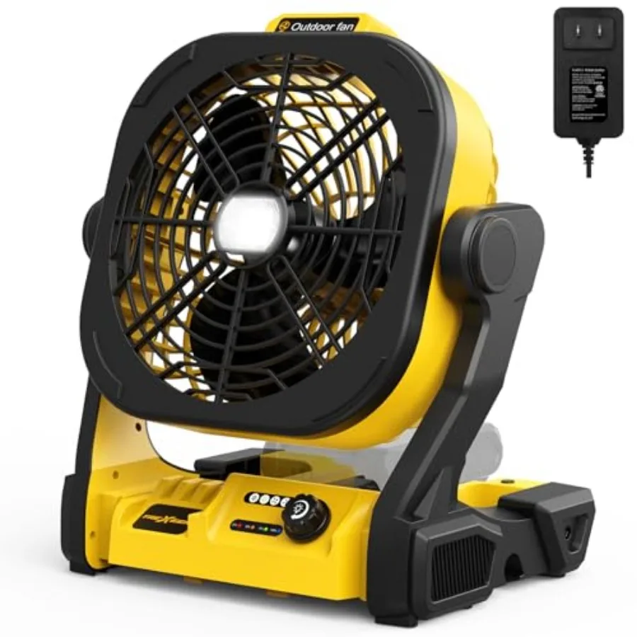 Battery Operated Fan for Dewalt 20V Max battery, Portable Fan with AC Adapter and LED Lights, 4 Speeds and Hook, Cordless/Campi
Battery Operated Fan for Dewalt 20V Max battery, Portable Fan with AC Adapter and LED Lights, 4 Speeds and Hook, Cordless/Campi