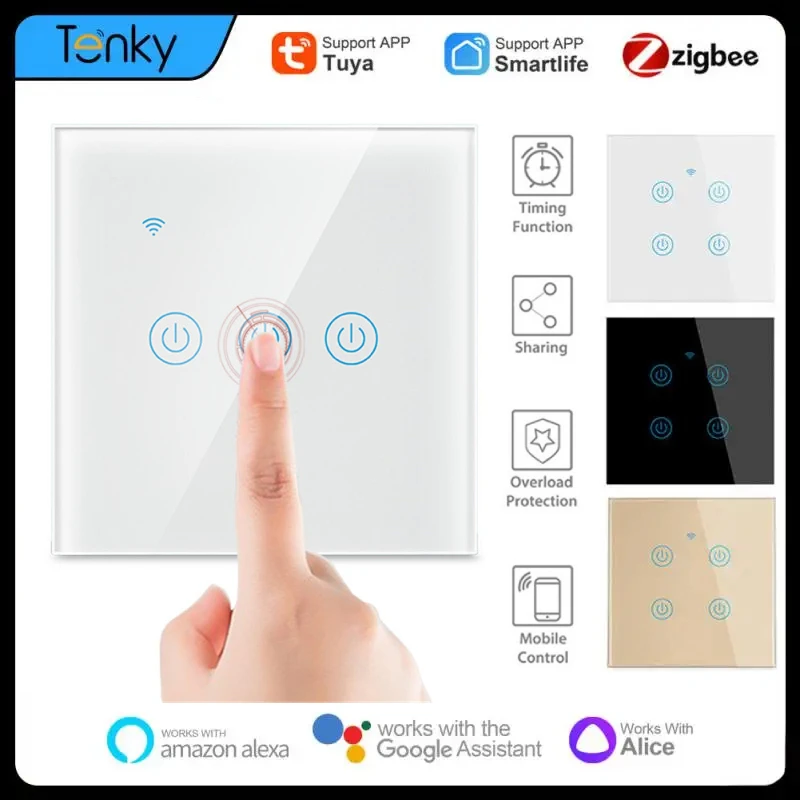 Tuya Smart Home Zigbee Smart Light Touch Switch Smart Life/tuya APP Remote Control Work With Alexa Google Home Yandex Alice EU
Tuya Smart Home Zigbee Smart Light Touch Switch Smart Life/tuya APP Remote Control Work With Alexa Google Home Yandex Alice EU
