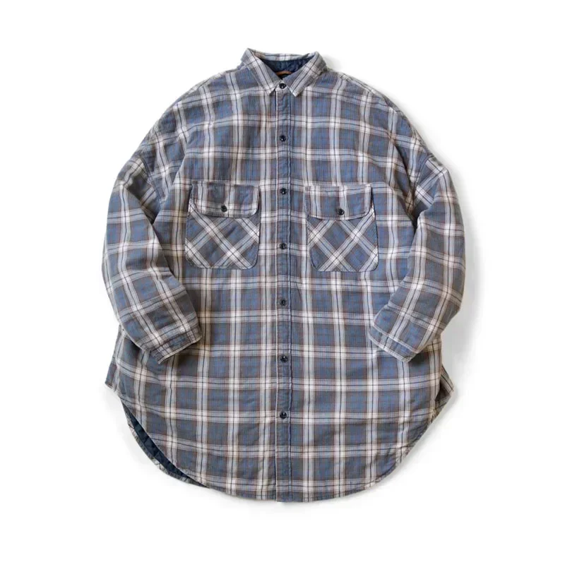 Japan 23AW KAPITAL Hirata and Hiroshi Casual Warm Plaid Mid Length Loose Fitting Cotton Jacket with Long Sleeves Shirt Coat
Japan 23AW KAPITAL Hirata and Hiroshi Casual Warm Plaid Mid Length Loose Fitting Cotton Jacket with Long Sleeves Shirt Coat