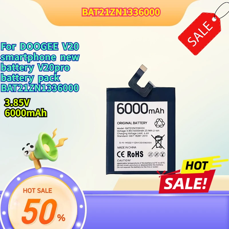 Compatible with DOOGEE V20 smartphone new battery V20pro battery pack BAT21ZN1336000
Compatible with DOOGEE V20 smartphone new battery V20pro battery pack BAT21ZN1336000