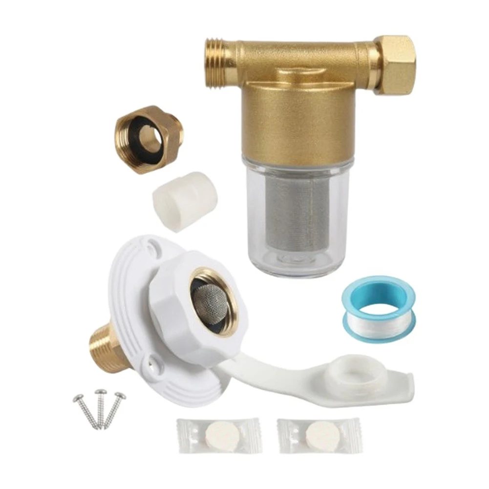 RV Water Filter System Reusable Stainless Steel Screen Liquid Purification System Brass Housing City Water Fill Inlet
RV Water Filter System Reusable Stainless Steel Screen Liquid Purification System Brass Housing City Water Fill Inlet